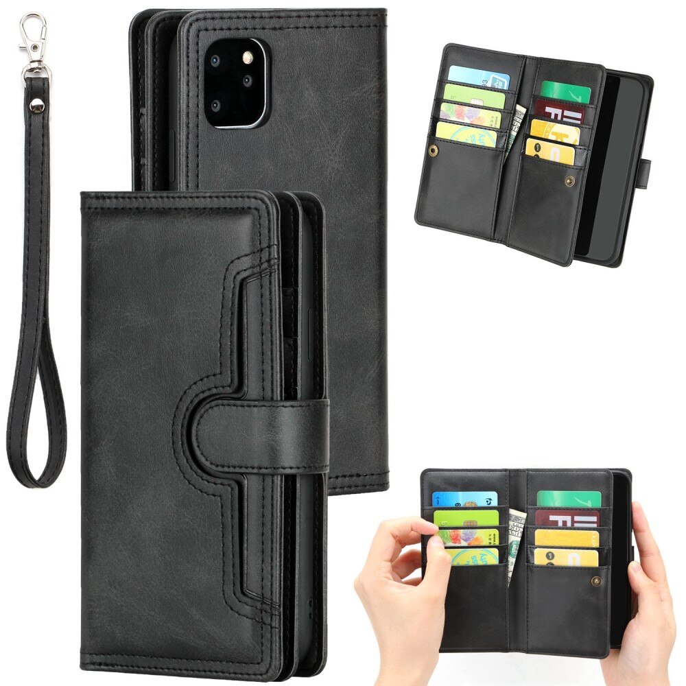 iPhone 14 Pro Max Leren Bookcover hoesje Multi-Slot Zwart