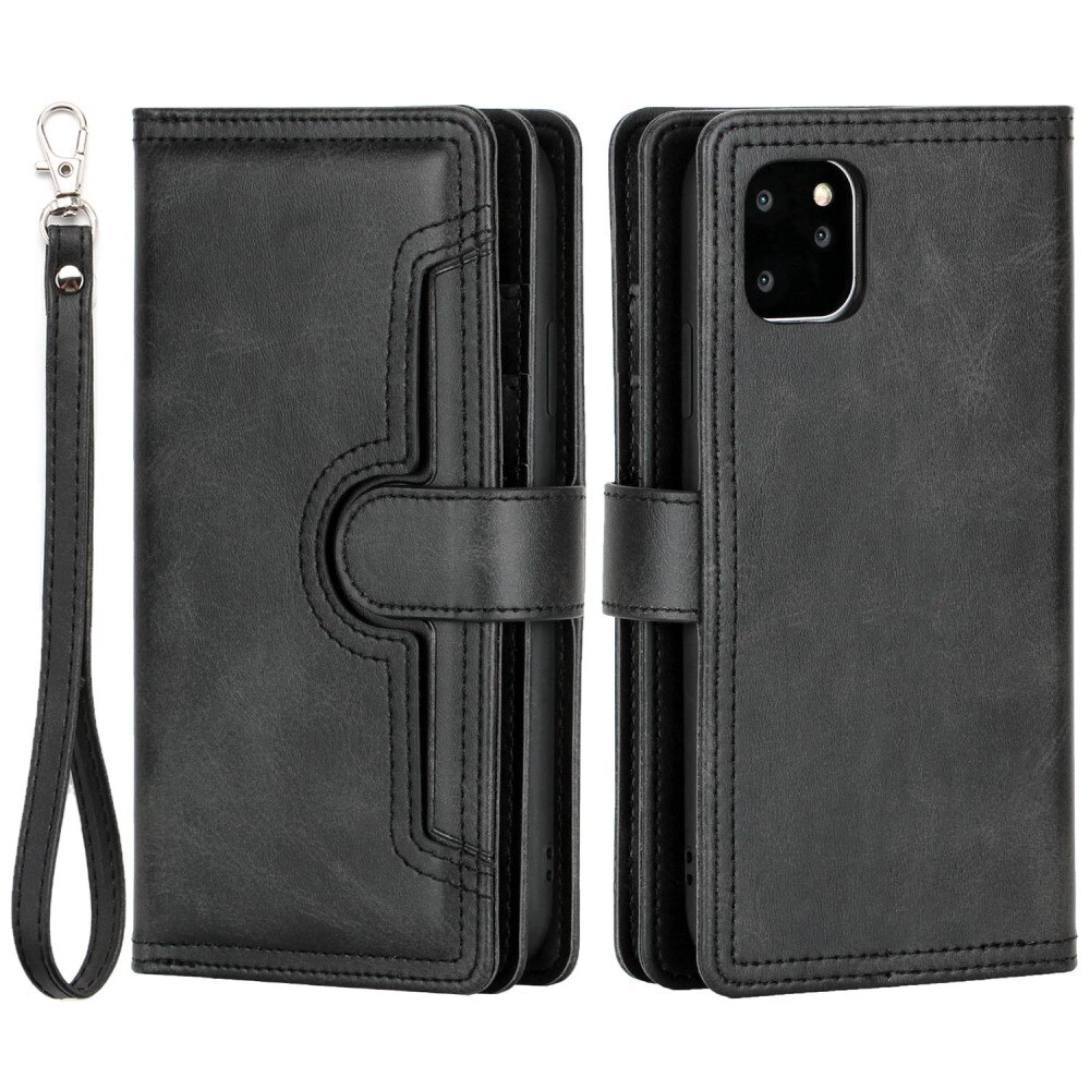 iPhone 14 Pro Leren Bookcover hoesje Multi-Slot Zwart