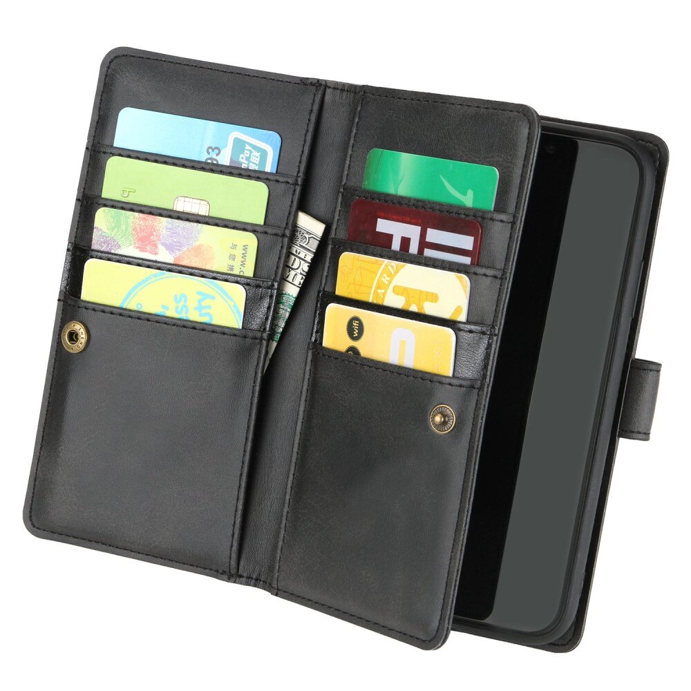 iPhone 14 Pro Leren Bookcover hoesje Multi-Slot Zwart