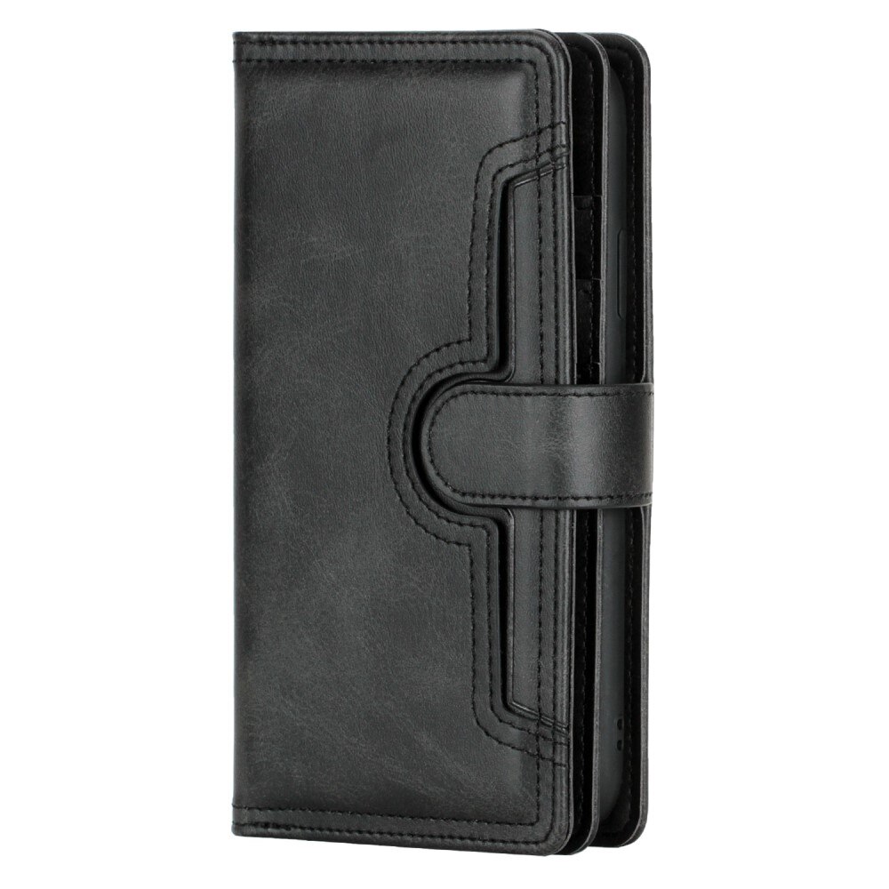 iPhone 14 Pro Leren Bookcover hoesje Multi-Slot Zwart