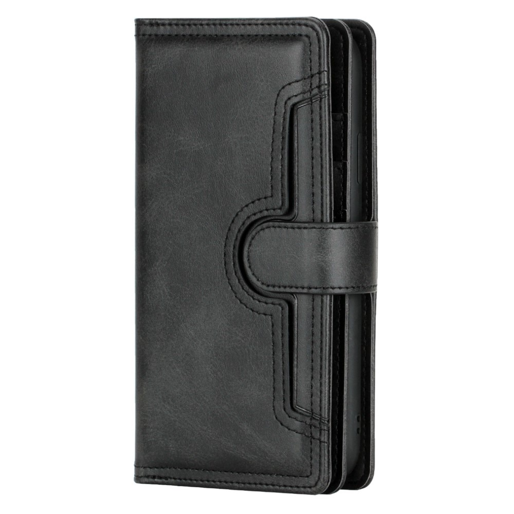 iPhone 14 Plus Leren Bookcover hoesje Multi-Slot Zwart