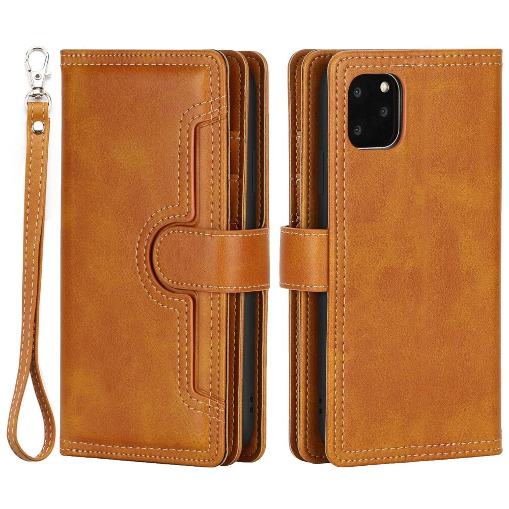 iPhone 14 Leren Bookcover hoesje Multi-Slot Bruin