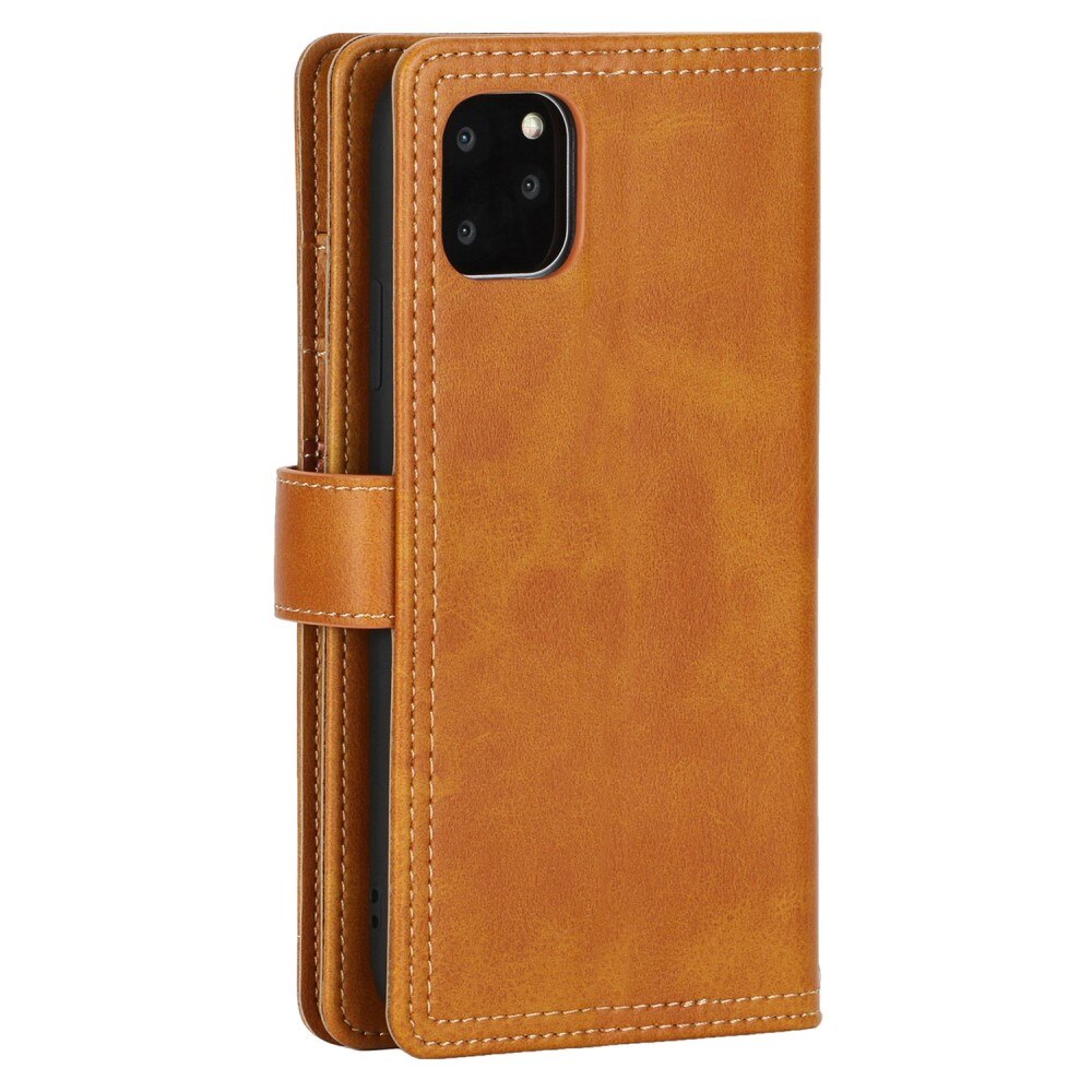 iPhone 14 Leren Bookcover hoesje Multi-Slot Bruin