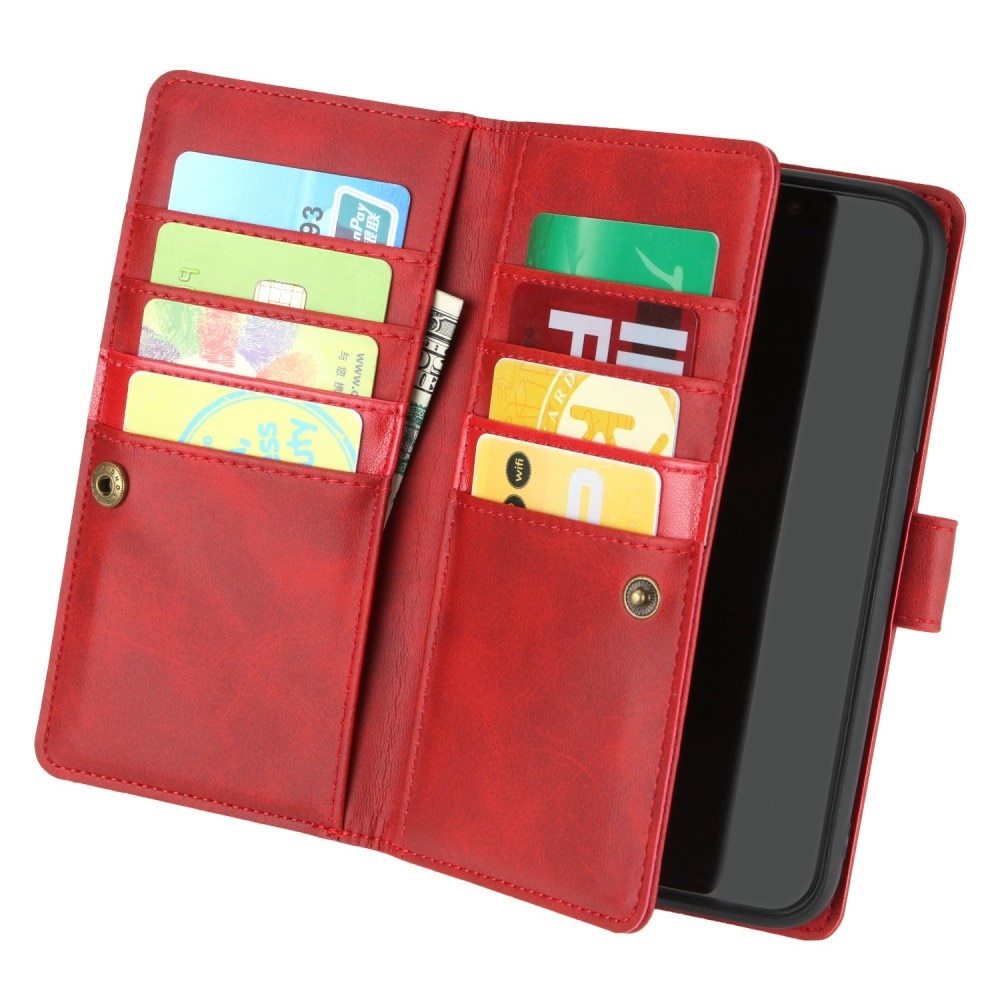 iPhone 14 Leren Bookcover hoesje Multi-Slot Rood