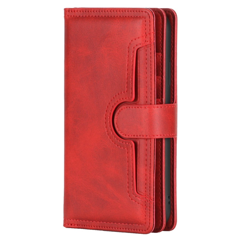 iPhone 14 Leren Bookcover hoesje Multi-Slot Rood