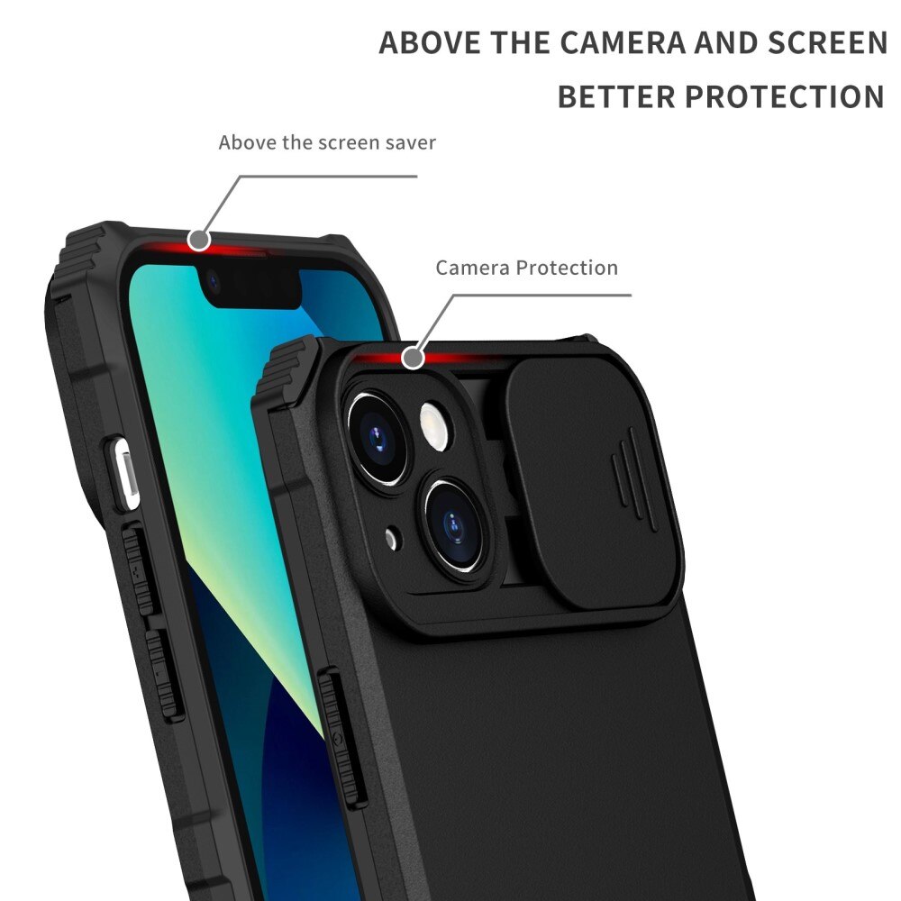 Apple iPhone 14 Plus Kickstand Hoesje met Camera Protector Zwart