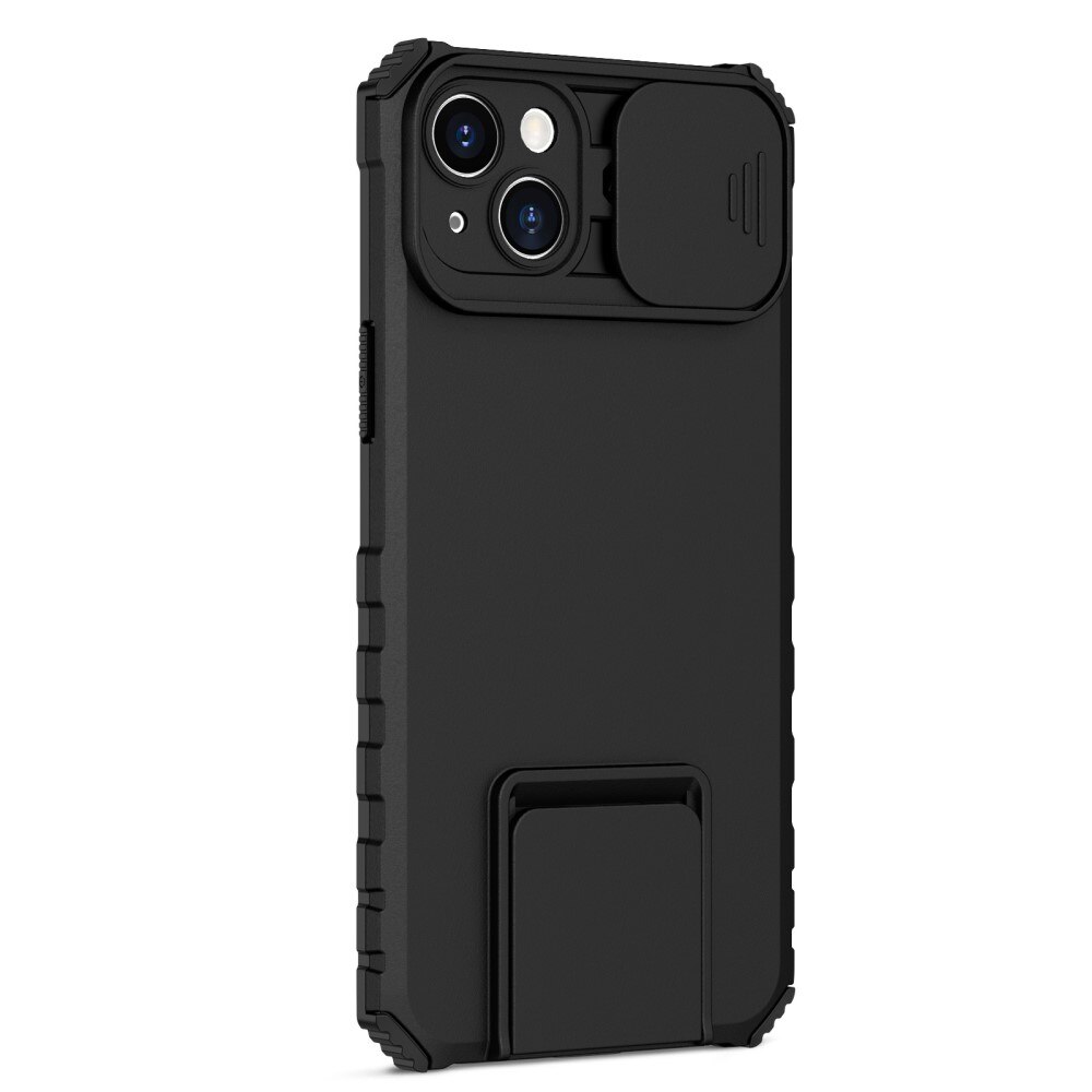 Apple iPhone 14 Plus Kickstand Hoesje met Camera Protector Zwart