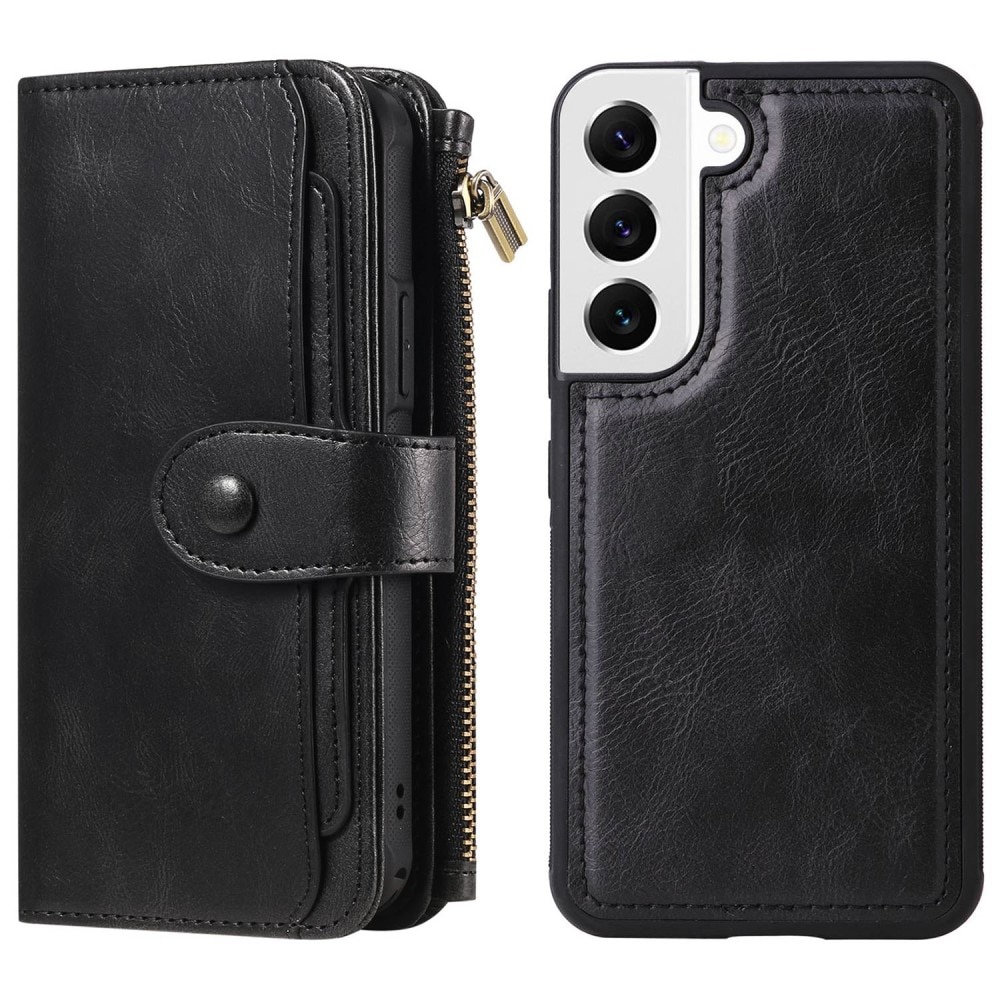 Samsung Galaxy S22 Magnet Leather Multi-Wallet Zwart