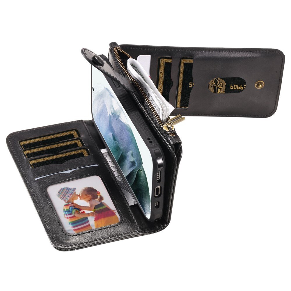 Samsung Galaxy S22 Ultra Magnet Leather Multi-Wallet Zwart