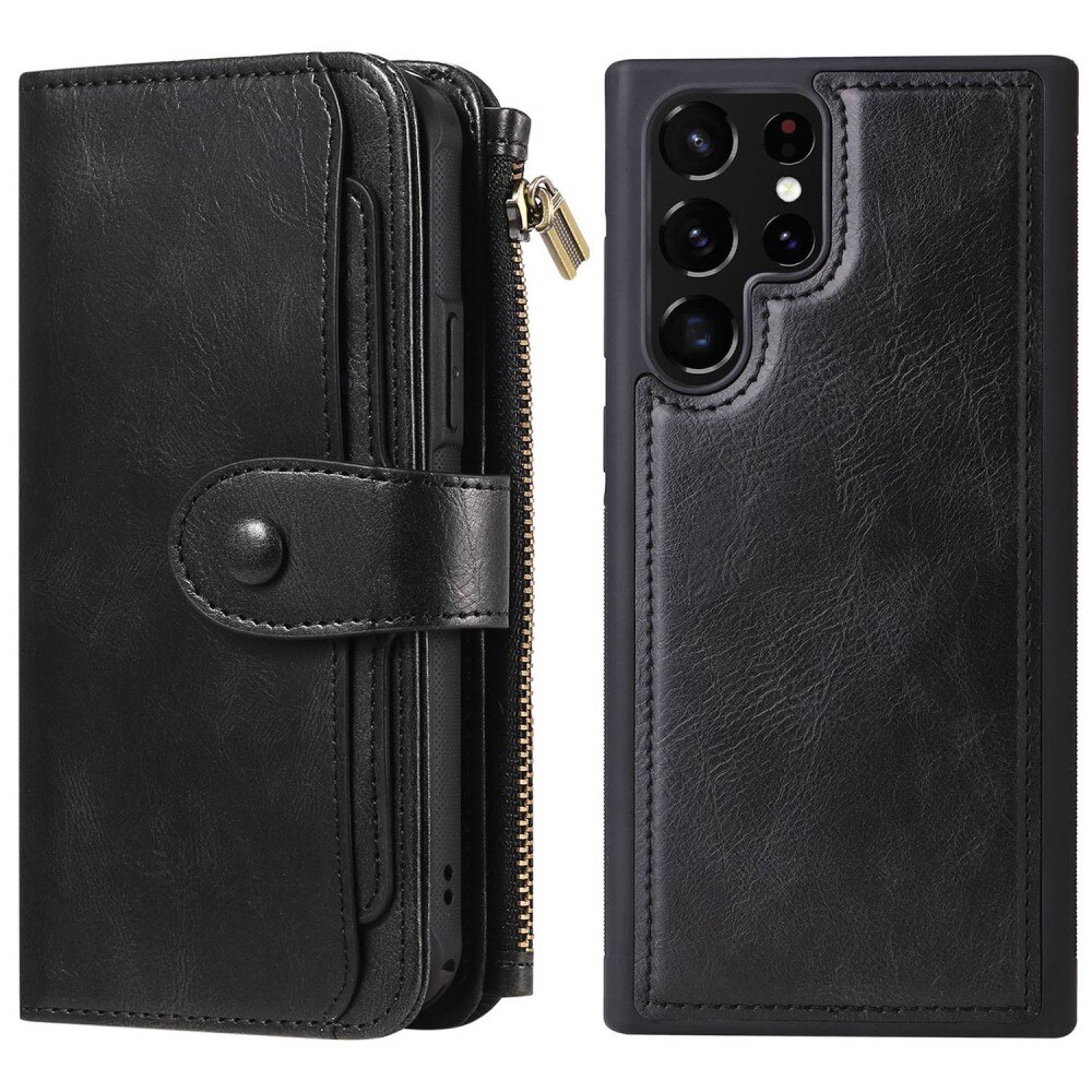 Samsung Galaxy S22 Ultra Magnet Leather Multi-Wallet Zwart