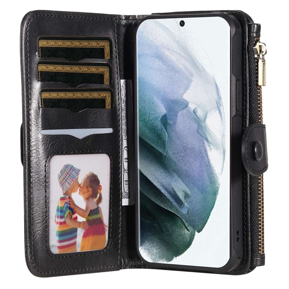 Samsung Galaxy S22 Ultra Magnet Leather Multi-Wallet Zwart