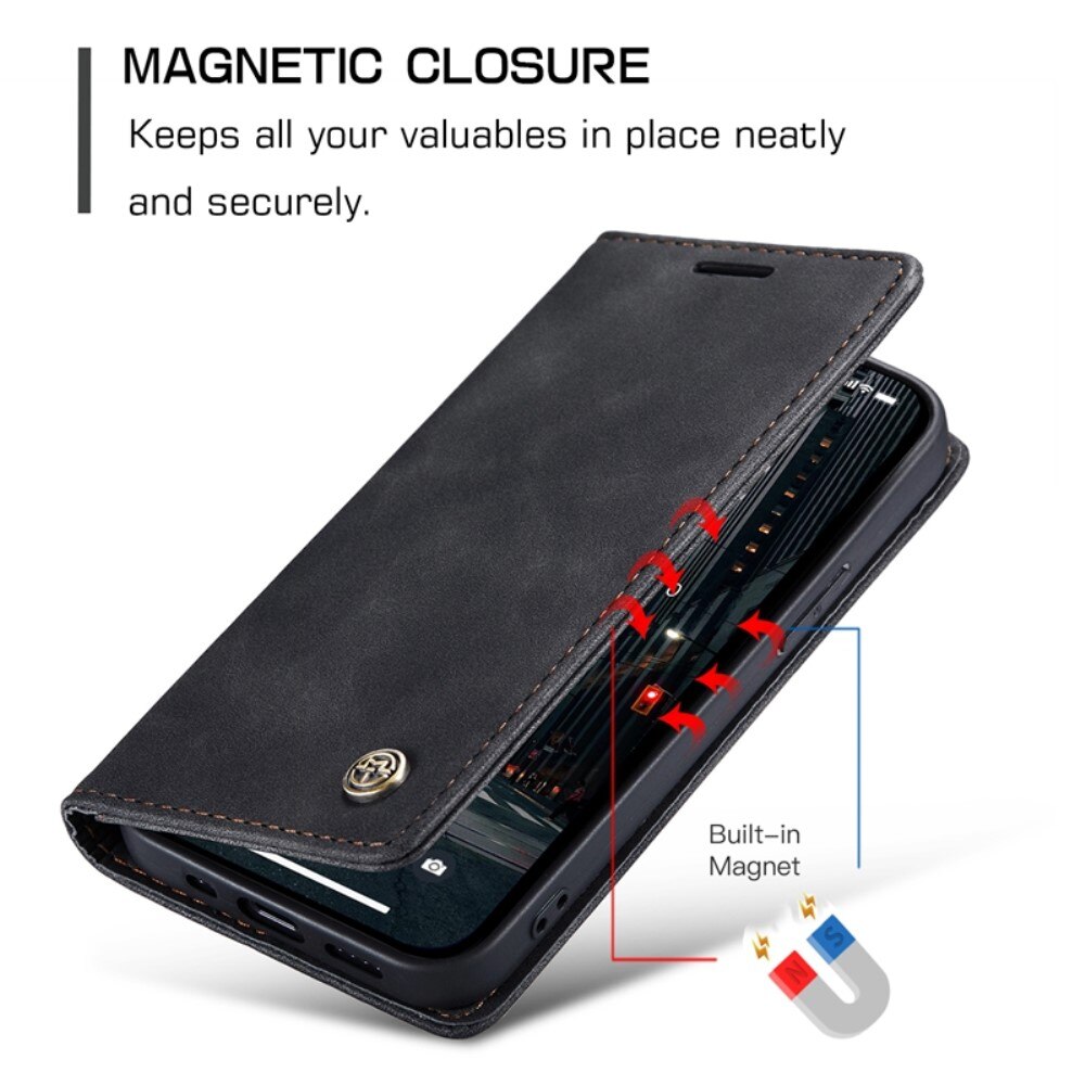 Slim Bookcover Hoesje iPhone 14 Pro Max Zwart