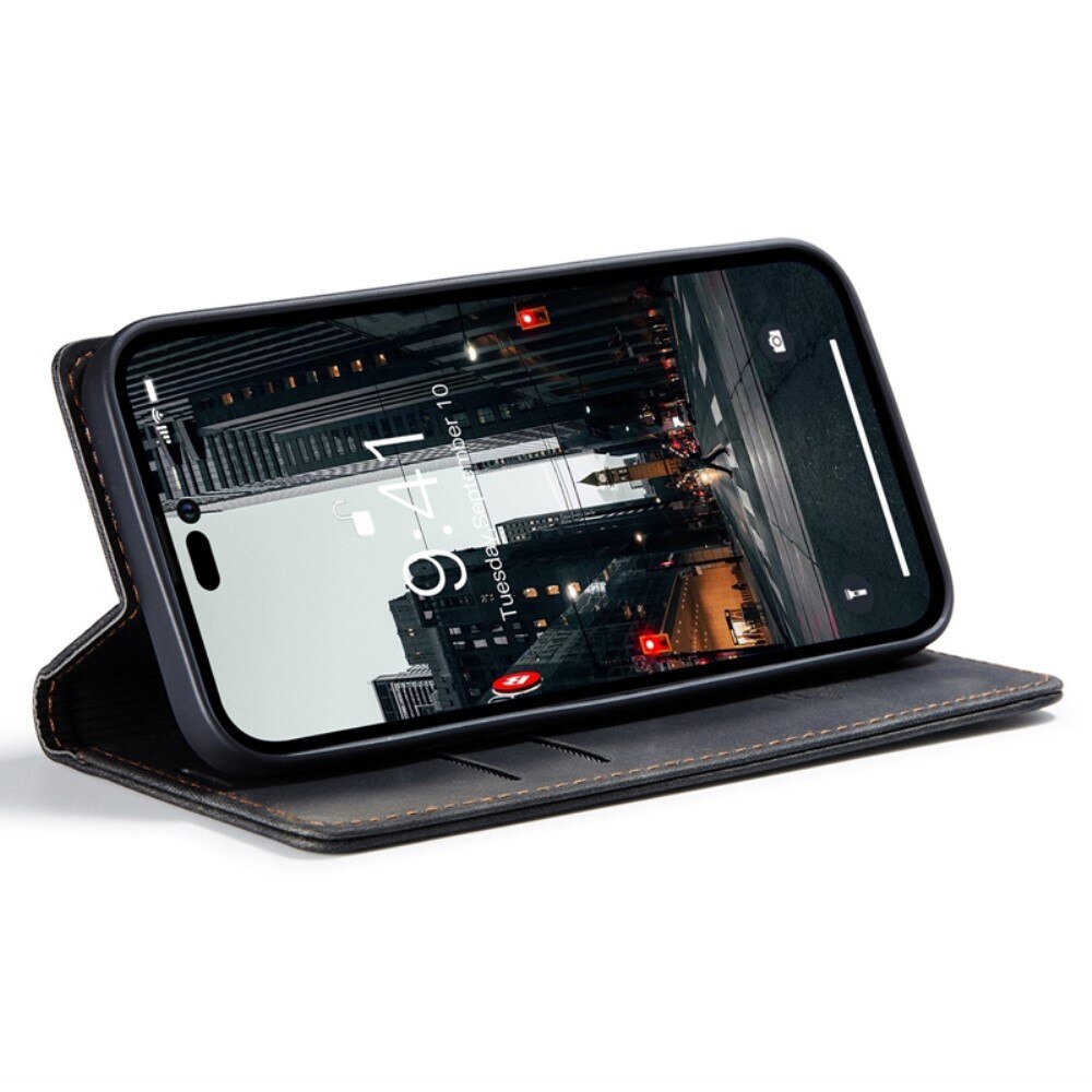 Slim Bookcover Hoesje iPhone 14 Pro Max Zwart
