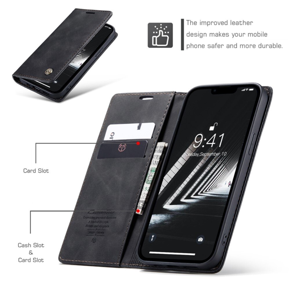 Slim Bookcover Hoesje iPhone 14 Plus Zwart