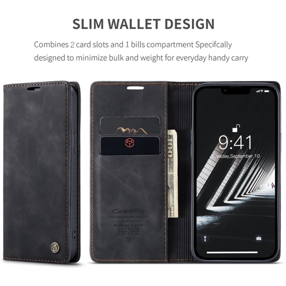 Slim Bookcover Hoesje iPhone 14 Plus Zwart