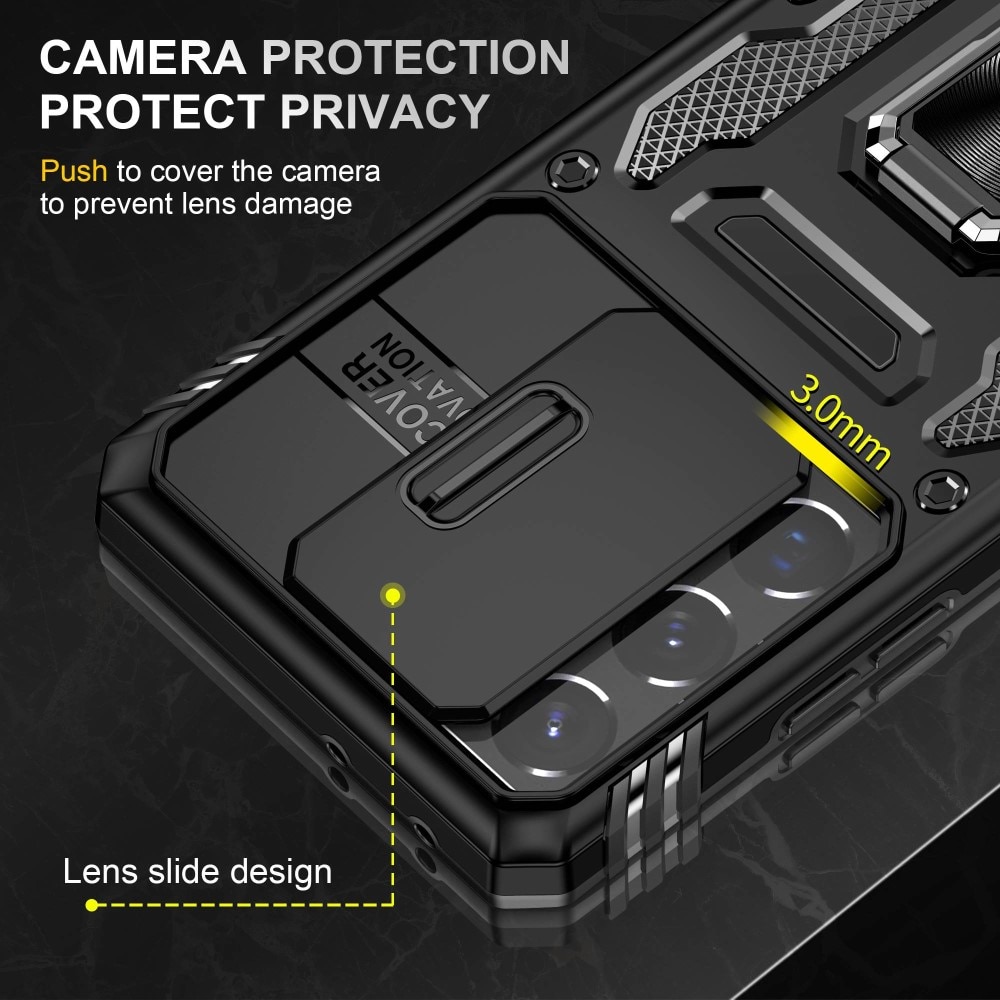 Samsung Galaxy S21 Ultra Hybridcase Ring+Camera Protector Zwart