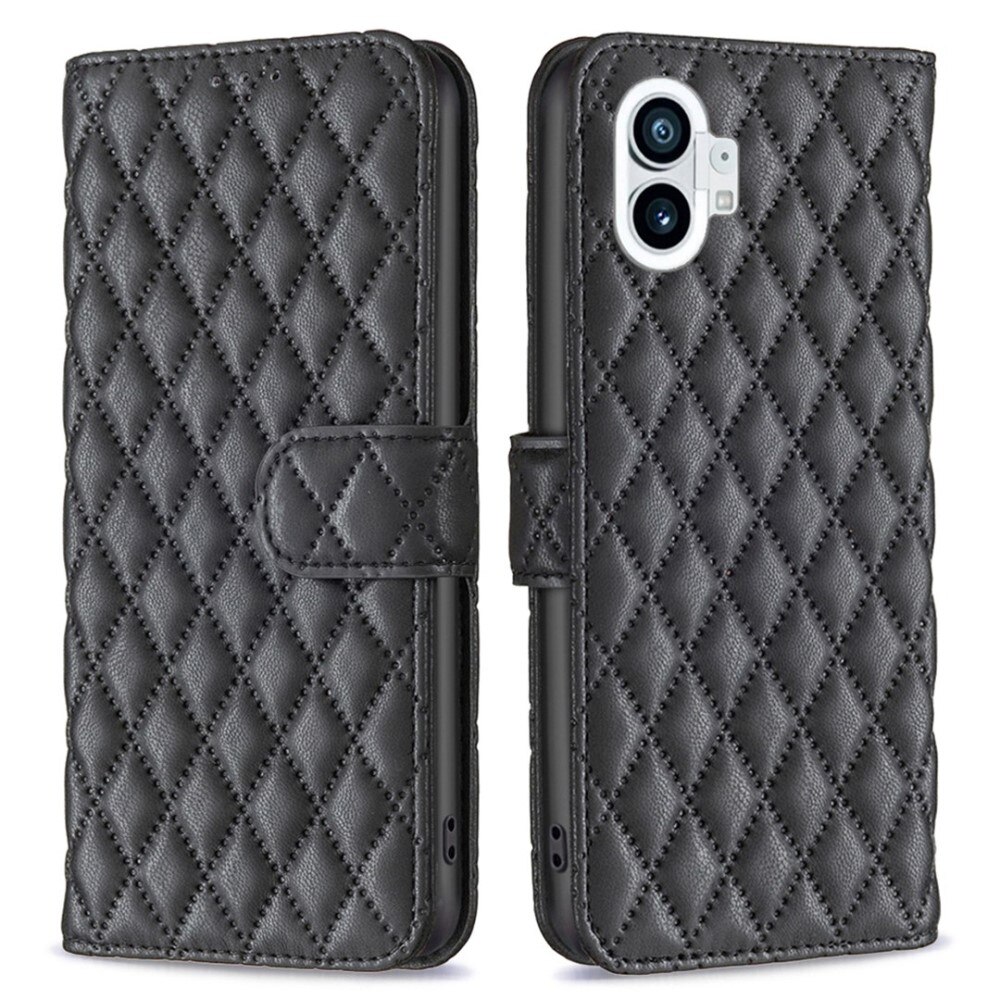 Nothing Phone 1 Portemonnee hoesje Quilted Zwart