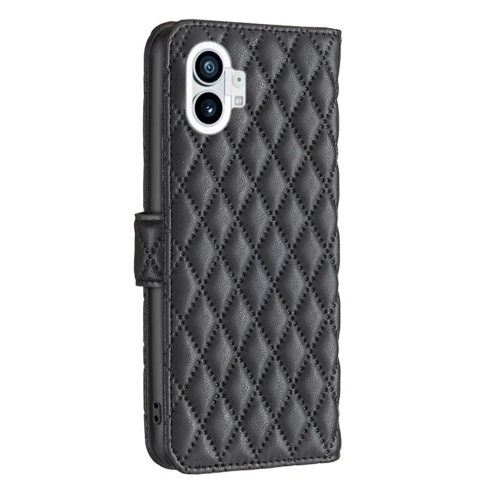 Nothing Phone 1 Portemonnee hoesje Quilted Zwart