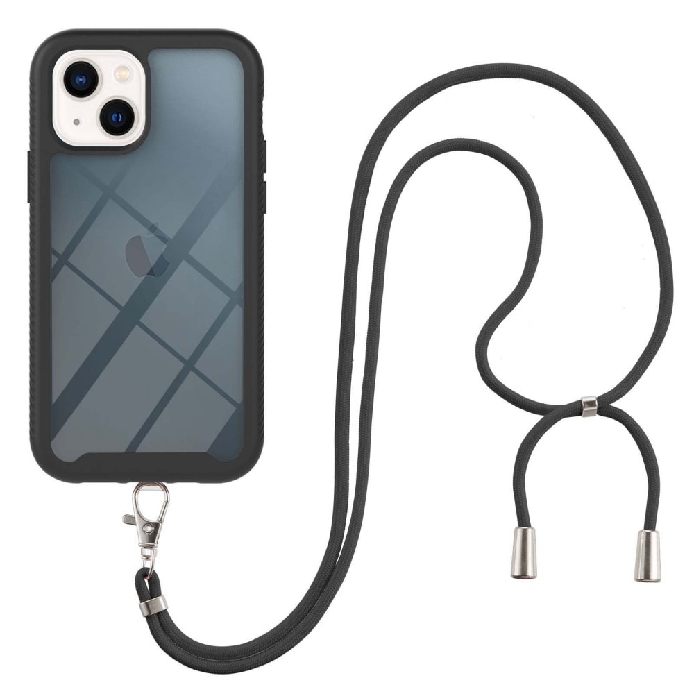 iPhone 14 Plus Full Cover Hoesje Halsband Zwart