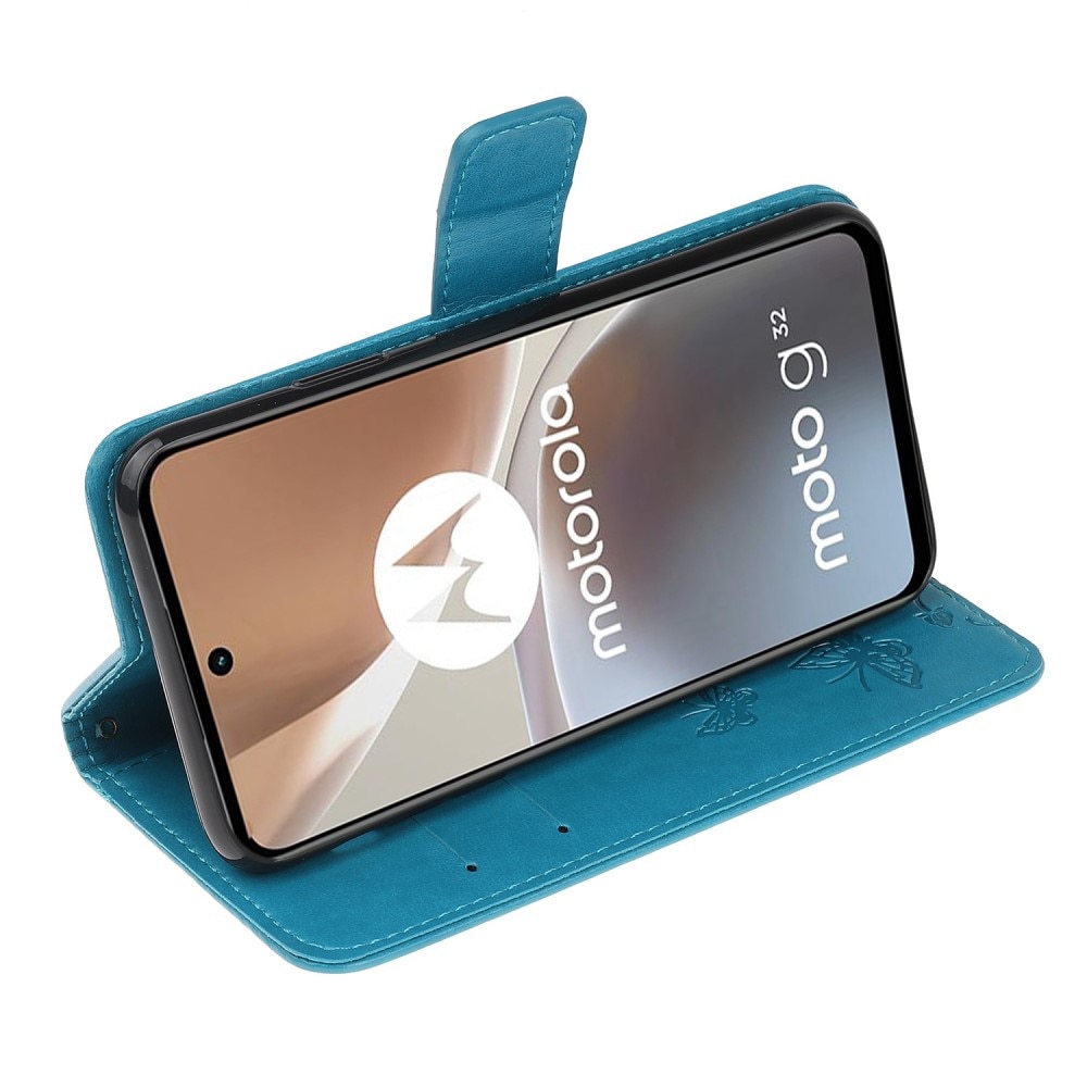 Motorola Moto G32 Leren vlinderhoesje Blauw