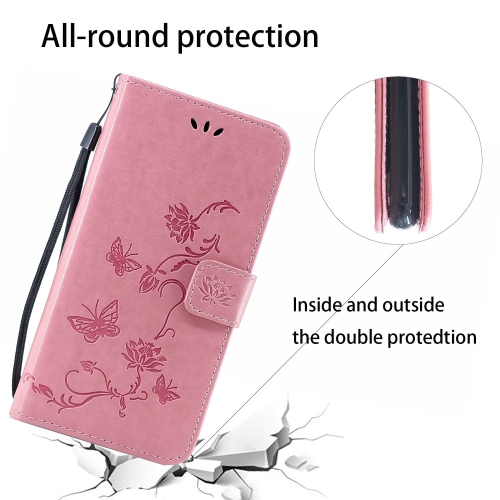 Motorola Moto G32 Leren vlinderhoesje Roze