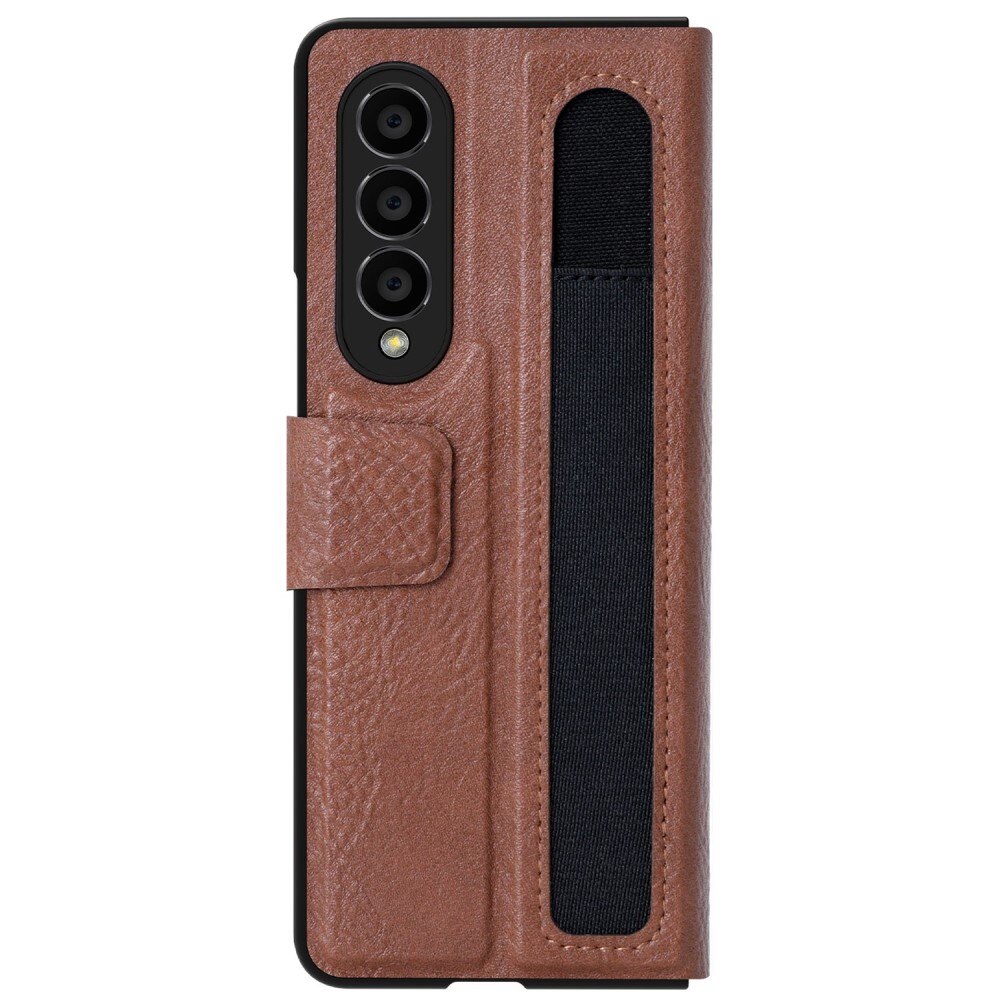 Leather Case with Pen Slot Samsung Galaxy Z Fold 4 Bruin