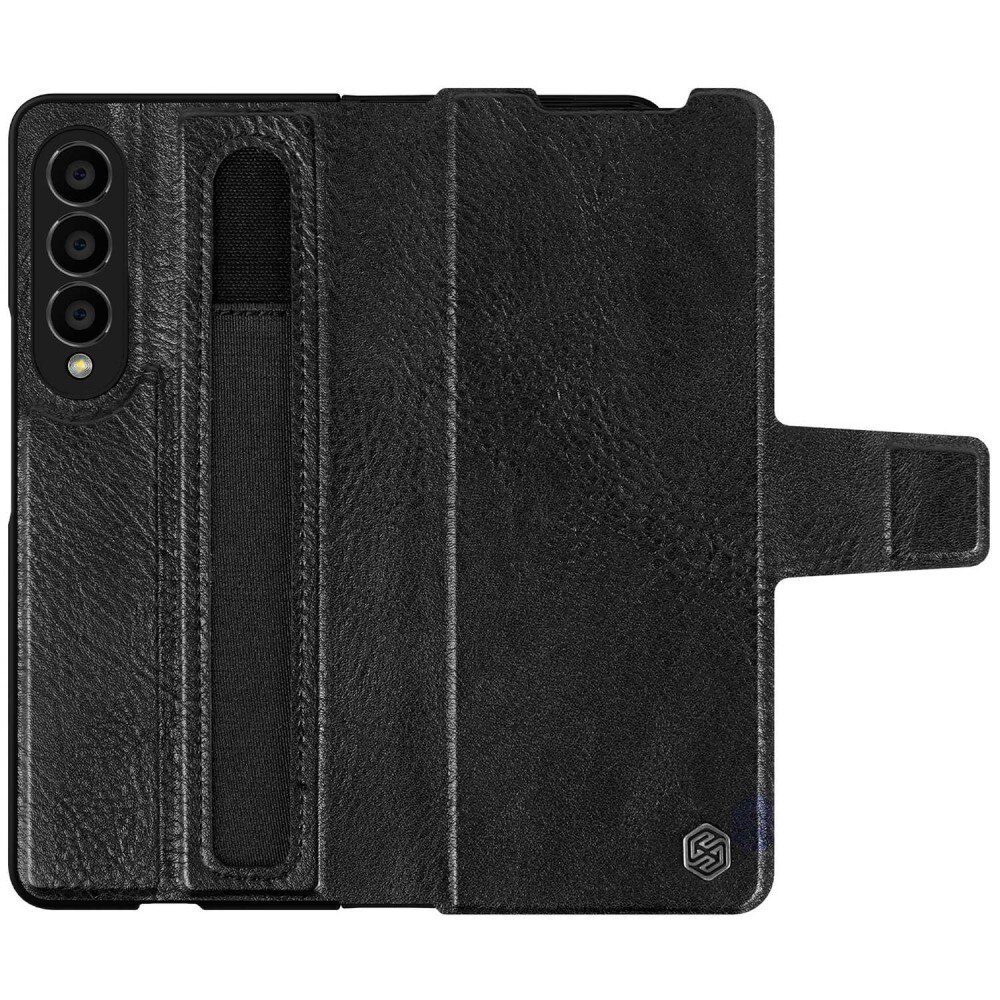 Leather Case with Pen Slot Samsung Galaxy Z Fold 4 Zwart