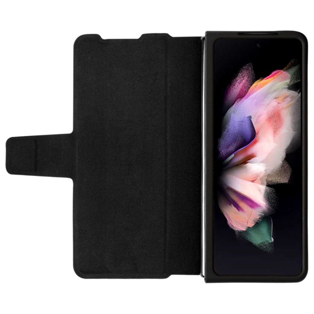 Leather Case with Pen Slot Samsung Galaxy Z Fold 4 Zwart