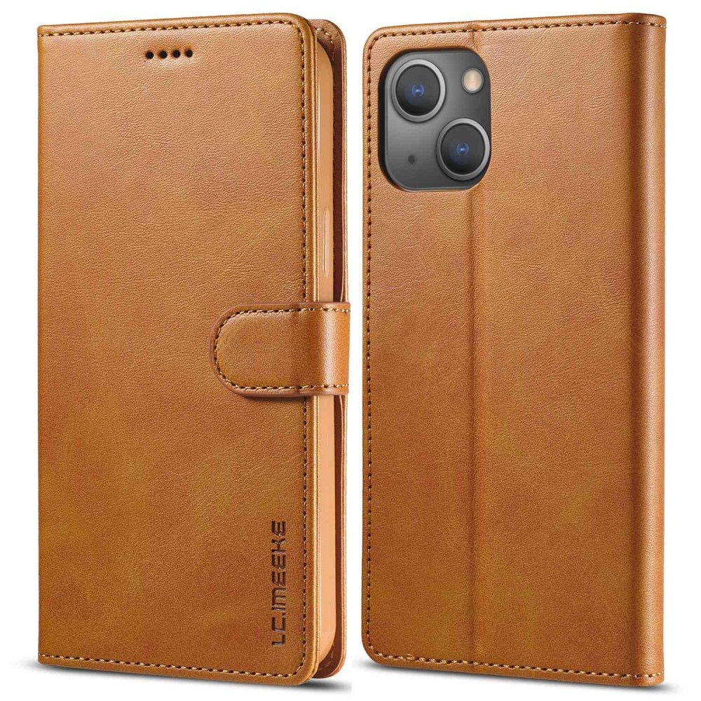 Bookcover hoesje iPhone 14 Cognac