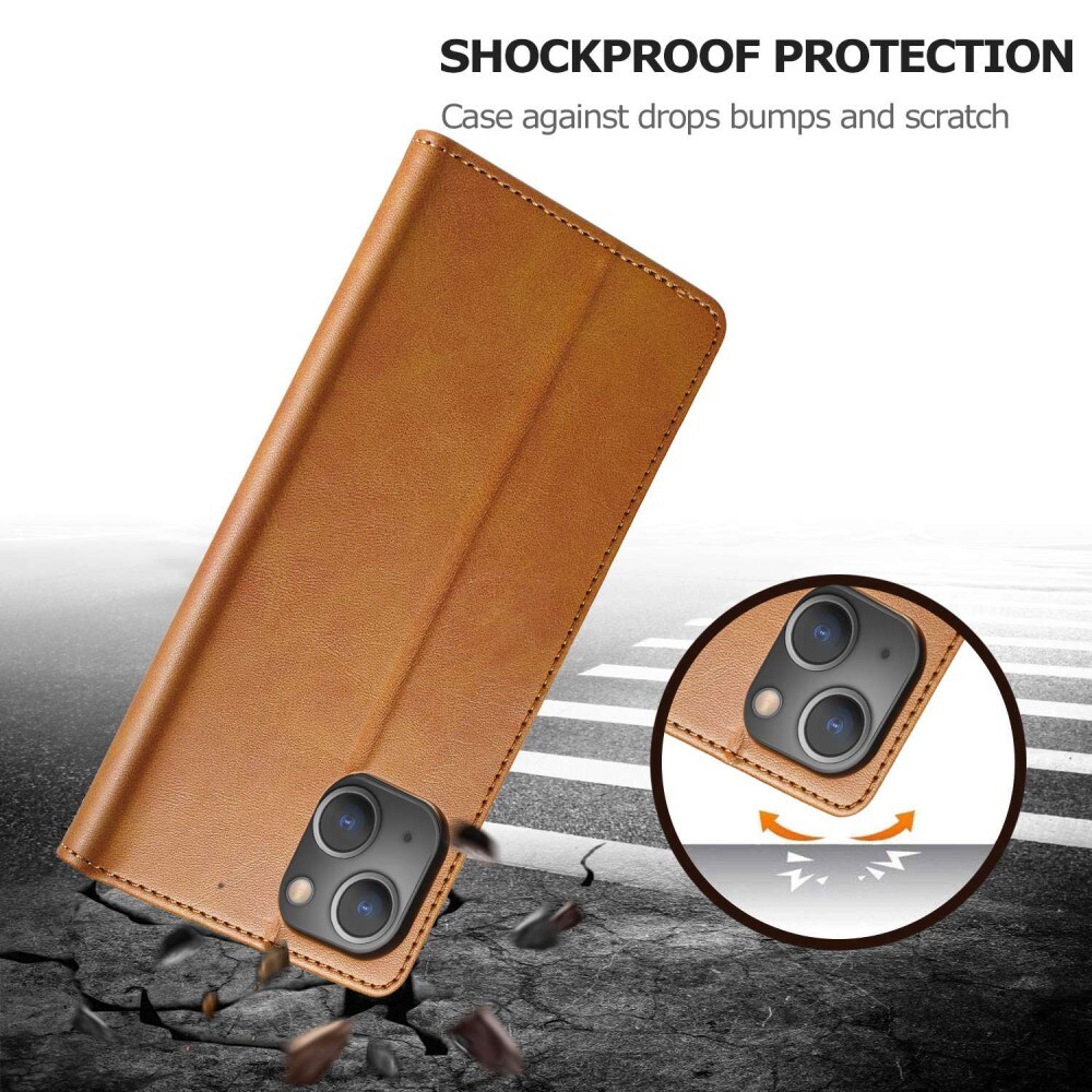 Bookcover hoesje iPhone 14 Plus Cognac