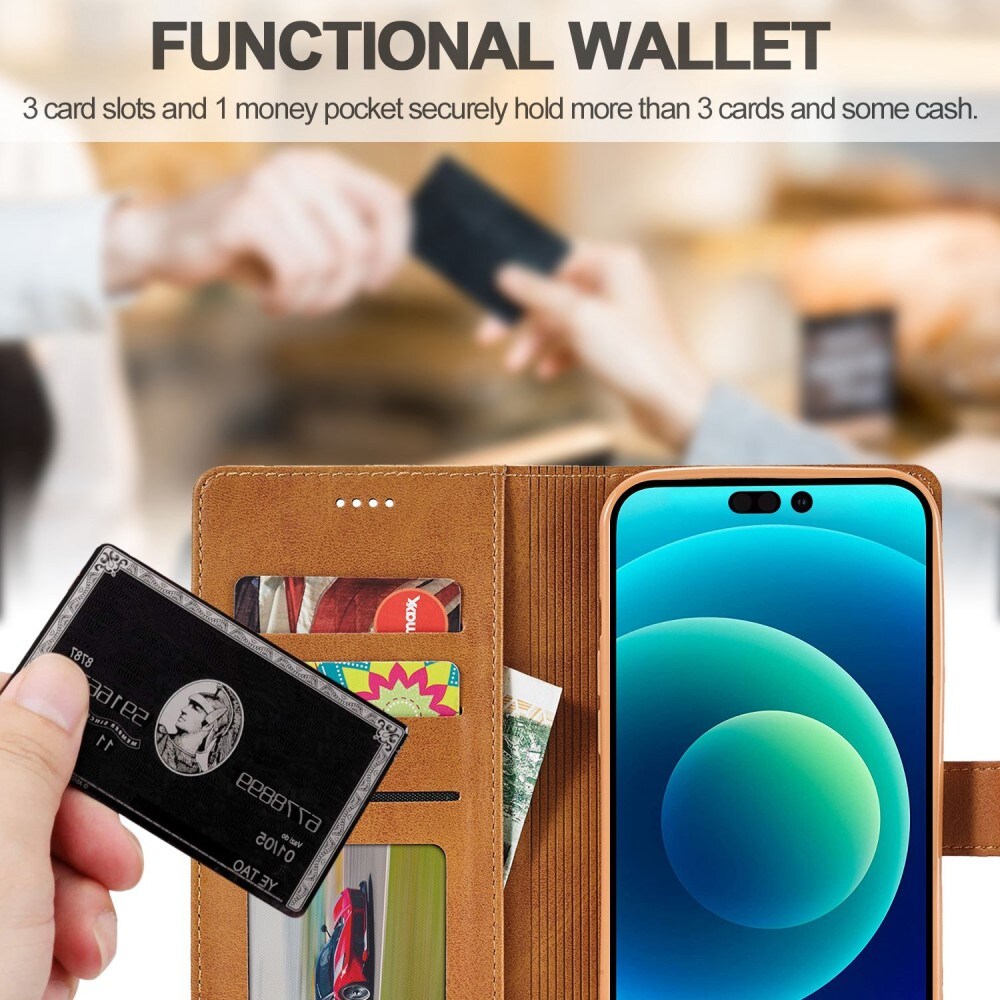 Bookcover hoesje iPhone 14 Plus Cognac