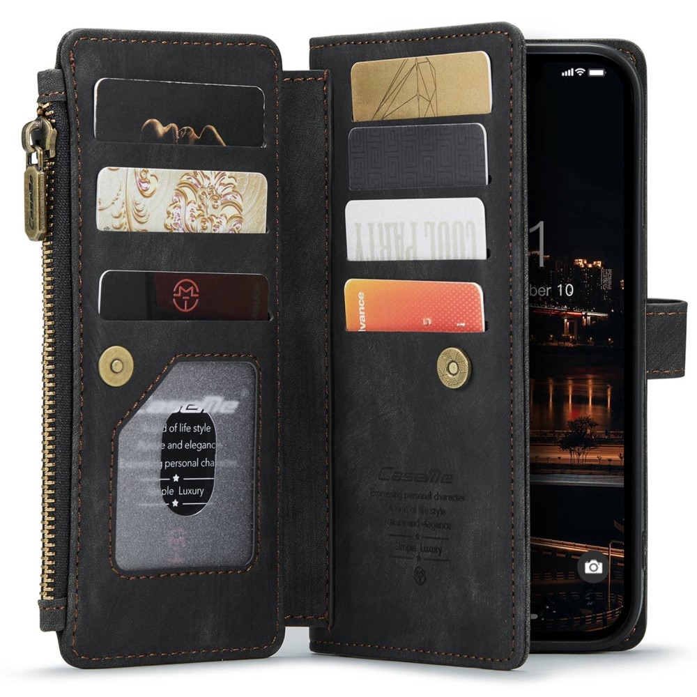 Bookcover hoesje Rits iPhone 14 Plus Zwart