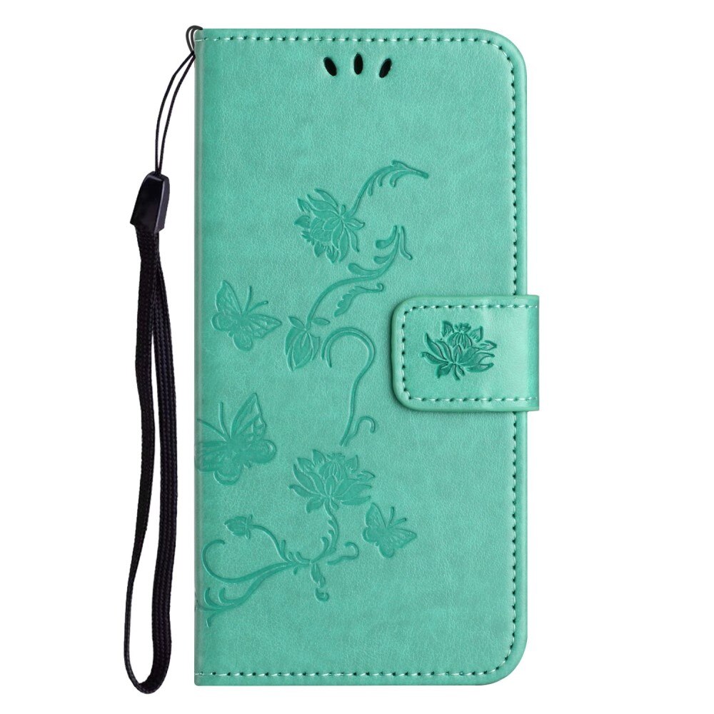 iPhone 14 Plus Leren vlinderhoesje Groen