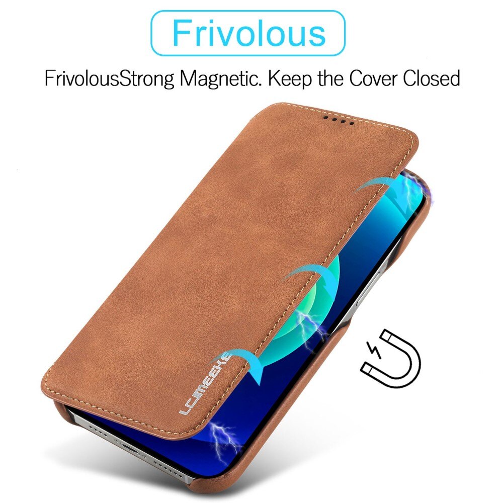 Slim Bookcover hoesje iPhone 14 Cognac