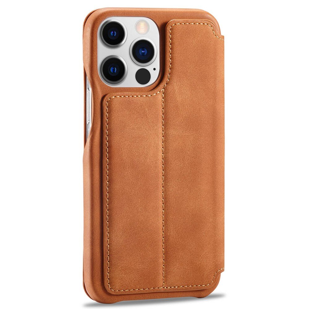 Slim Bookcover hoesje iPhone 14 Pro Cognac