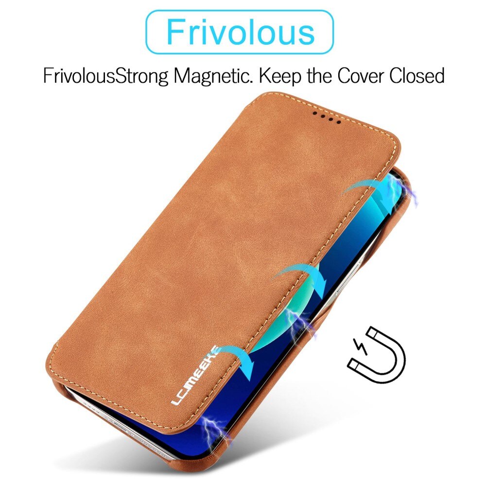 Slim Bookcover hoesje iPhone 14 Pro Cognac