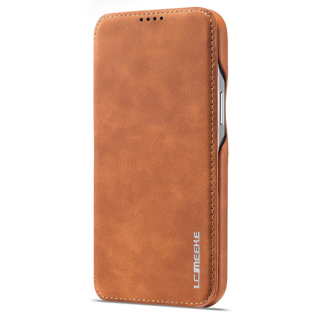 Slim Bookcover hoesje iPhone 14 Pro Cognac