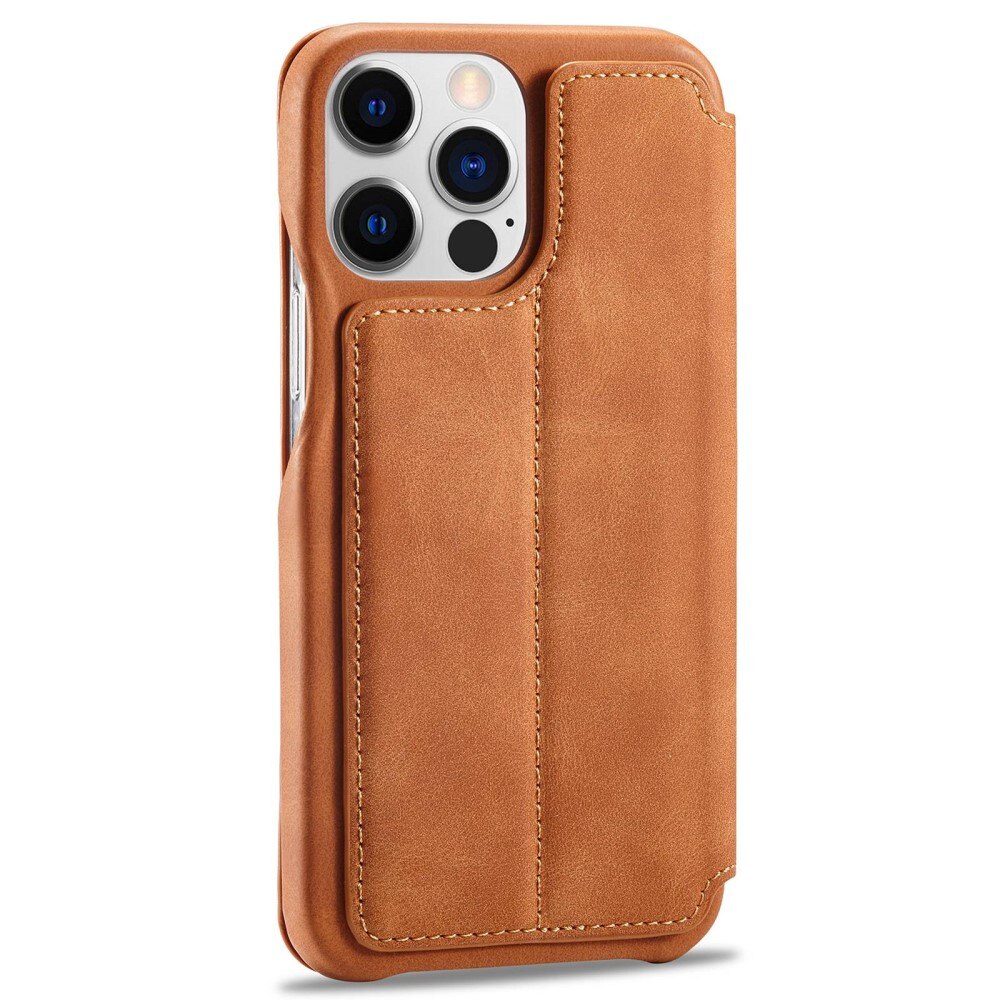 Slim Bookcover hoesje iPhone 14 Pro Max Cognac