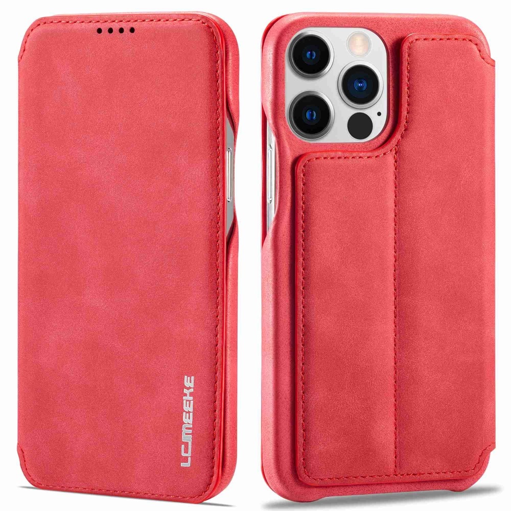 Slim Bookcover hoesje iPhone 14 Pro Max Rood