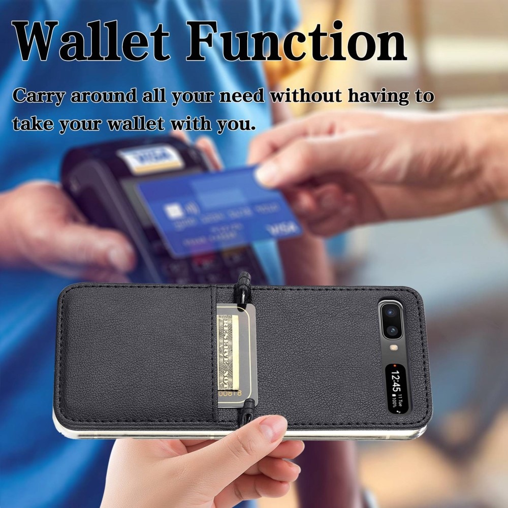 Slim Card Wallet Samsung Galaxy Z Flip Zwart