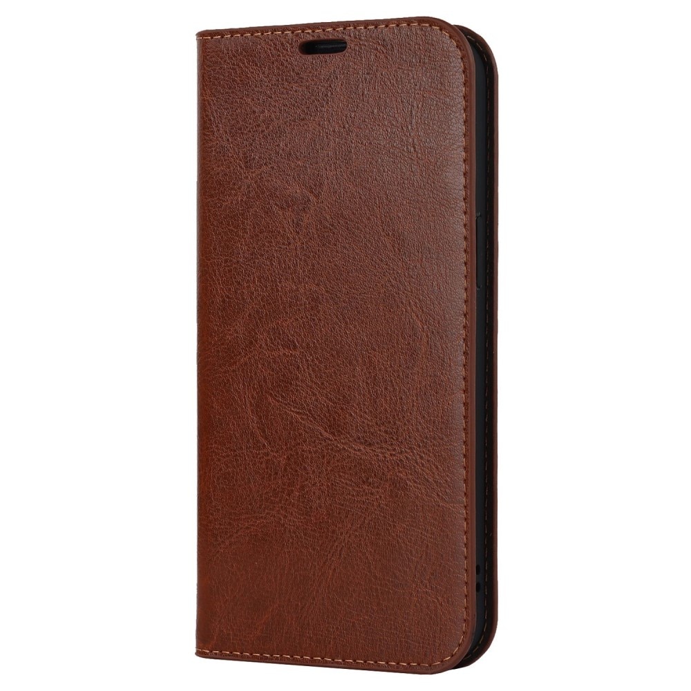 iPhone 14 Pro Max Mobielhoesje Echt Leer Bruin