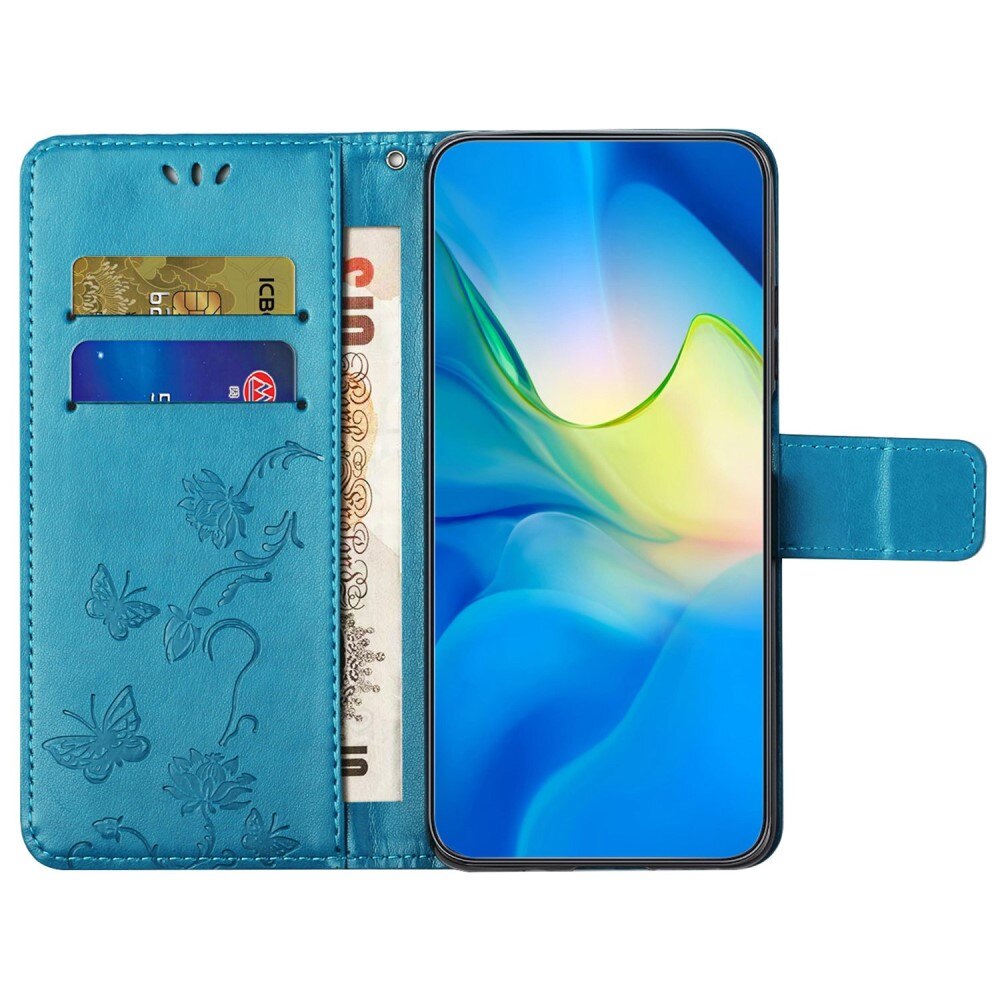 OnePlus 10T Leren vlinderhoesje Blauw