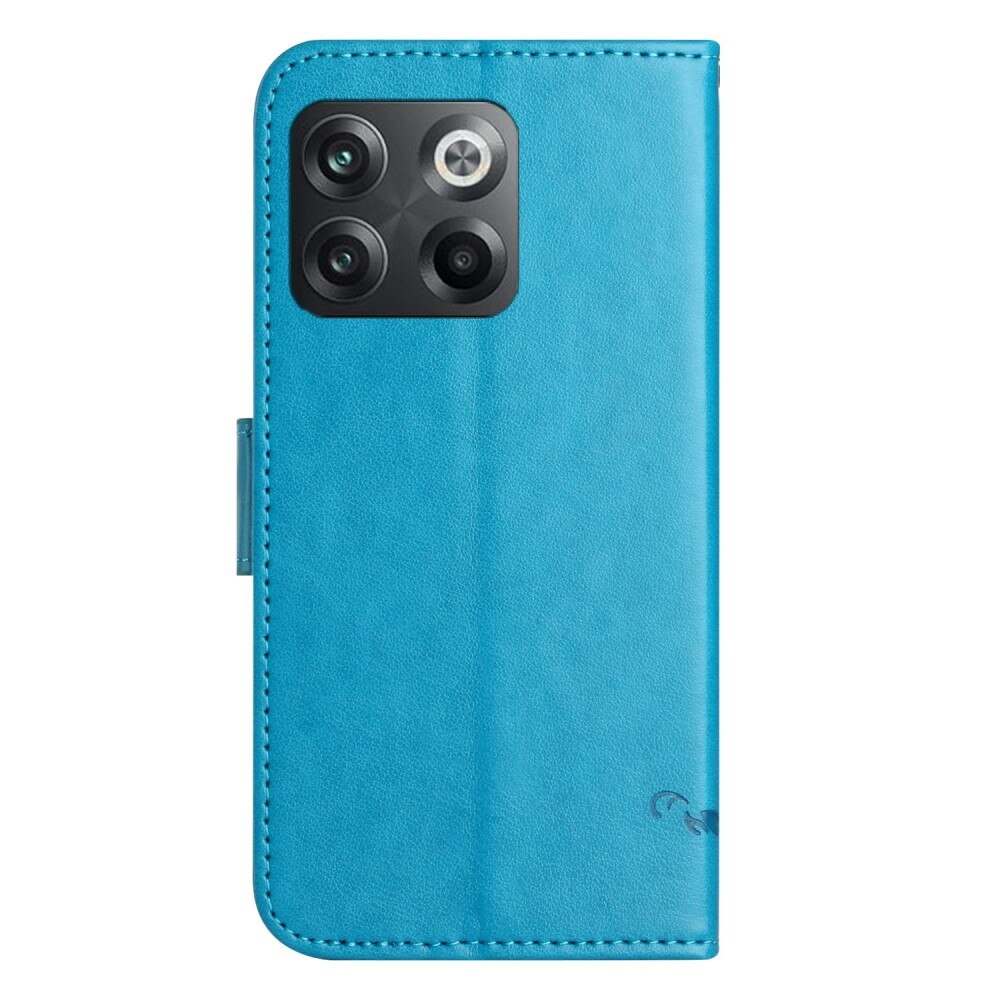 OnePlus 10T Leren vlinderhoesje Blauw