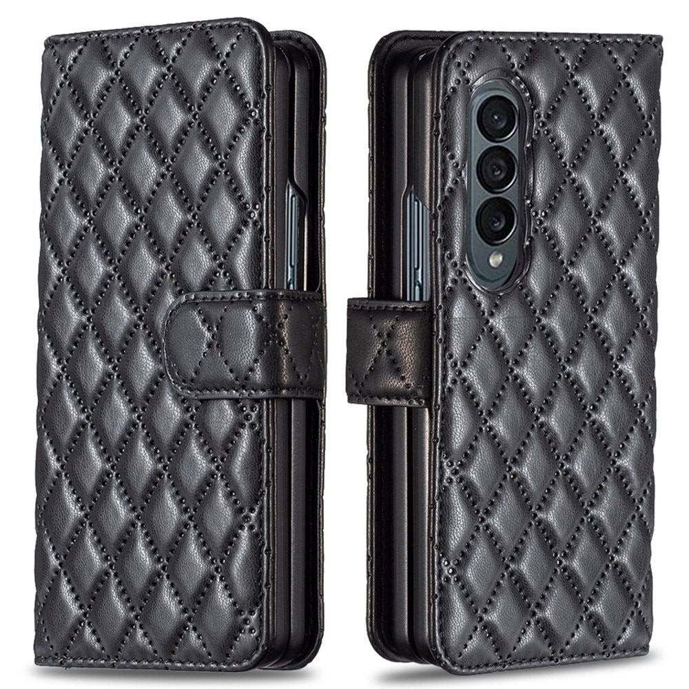 Samsung Galaxy Z Fold 4 Portemonnee hoesje Quilted Zwart