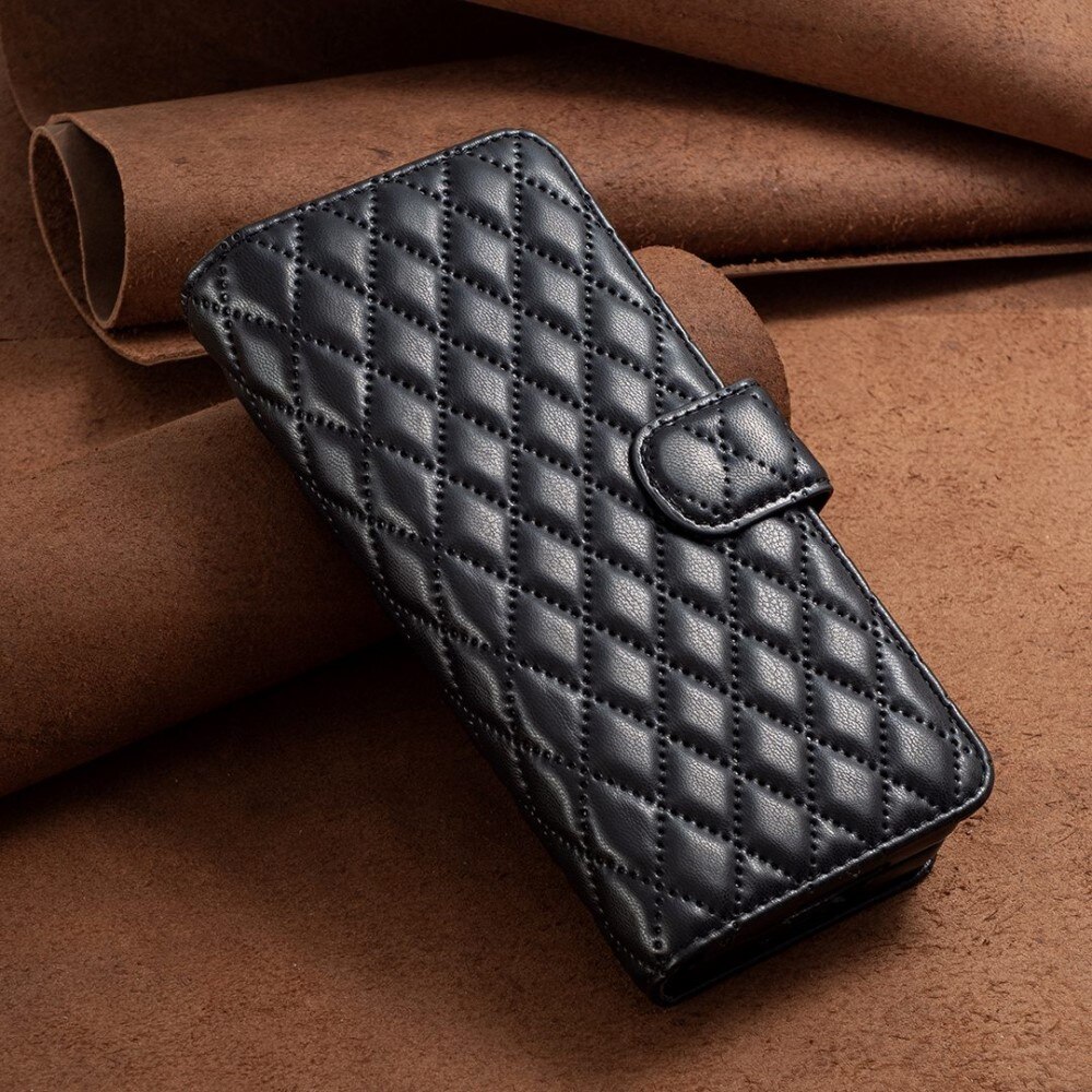 Samsung Galaxy Z Fold 4 Portemonnee hoesje Quilted Zwart