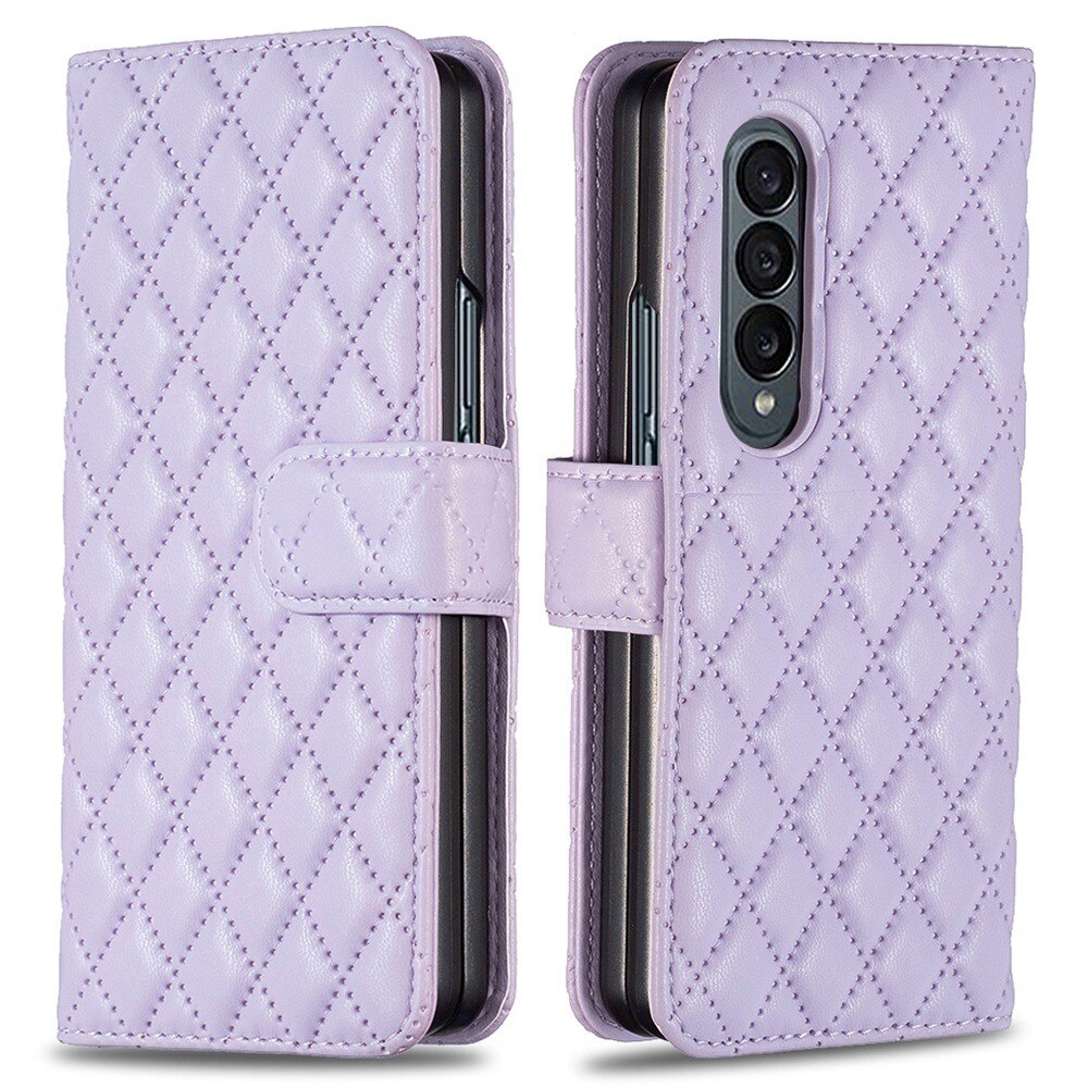 Samsung Galaxy Z Fold 4 Portemonnee hoesje Quilted Paars