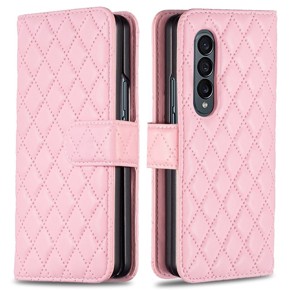 Samsung Galaxy Z Fold 4 Portemonnee hoesje Quilted Roze