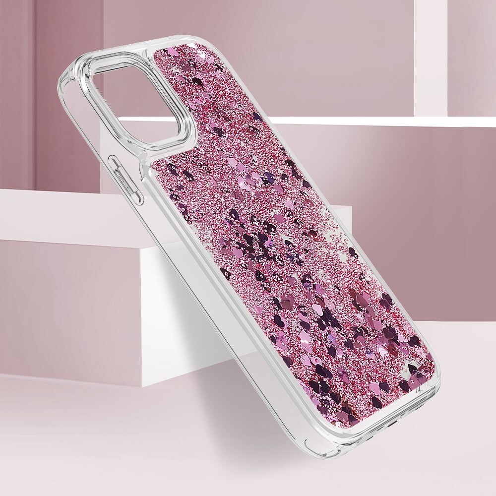 iPhone 11 Full Protection Glitter Powder TPU Case roze