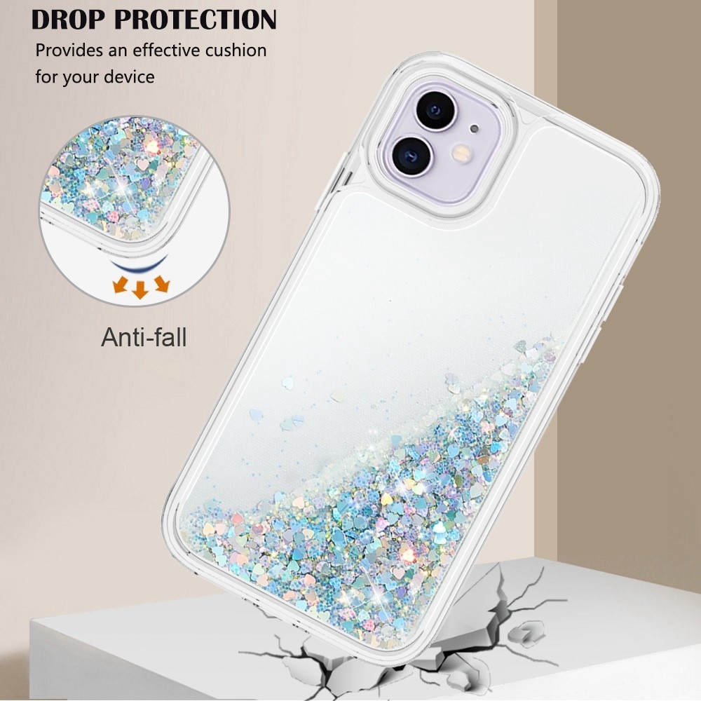 iPhone 11 Full Protection Glitter Powder TPU Case zilver