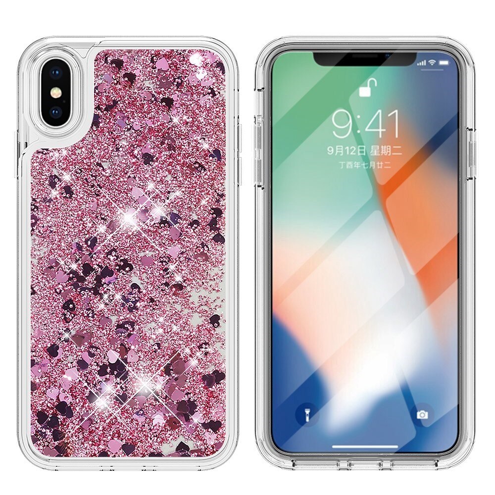 iPhone X/XS Glitter Powder TPU Case Rosé goud